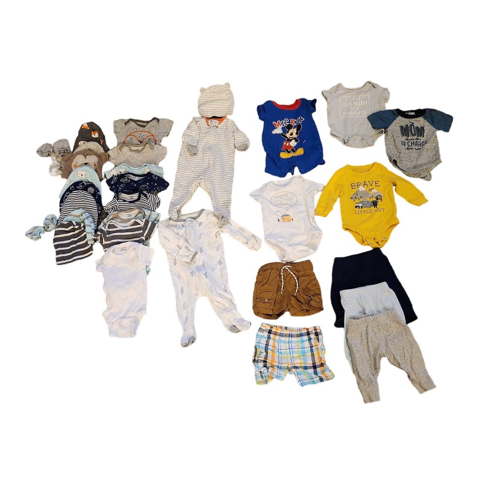 Baby Boy Clothes Spring Summer Bundles 0-3 Months Shorts Bodysuits Hat 32 Pieces